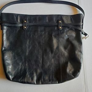 Monsac Black Leather Tote Bag